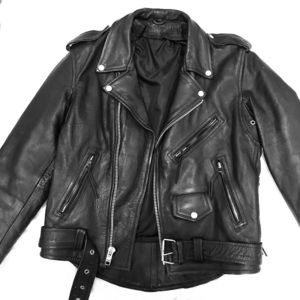 Vintage Leather Motorcycle Jacket (Size Medium)